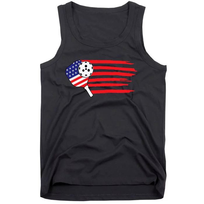 Pickleball US Flag American Patriotic Pickleball 4th of july Tank Top