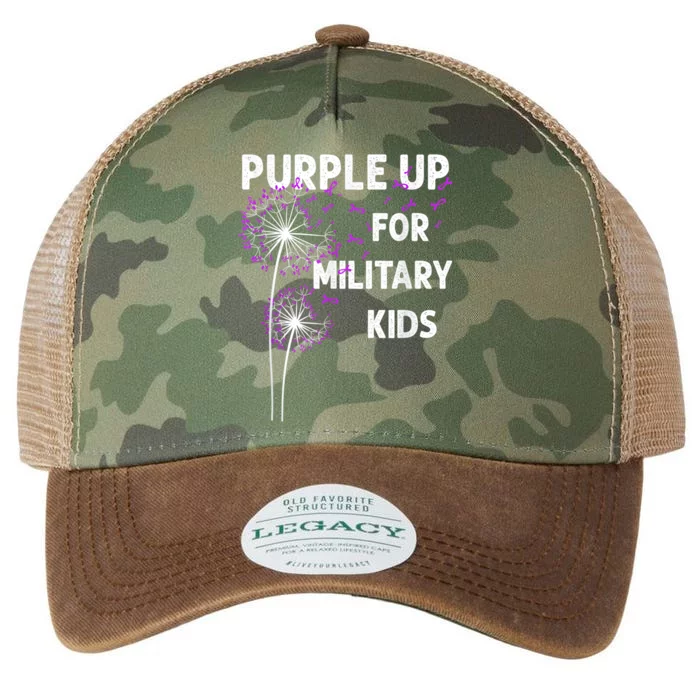 Purple Up For Military Kidss Military Groovy Child Month Legacy Tie Dye Trucker Hat