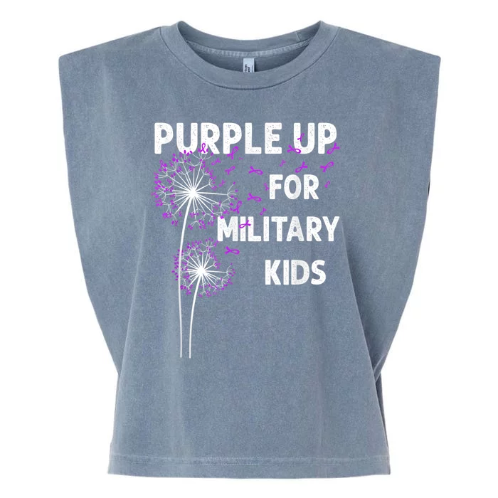 Purple Up For Military Kidss Military Groovy Child Month Garment-Dyed Women's Muscle Tee