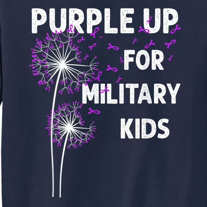 Purple Up For Military Kidss Military Groovy Child Month Tall Sweatshirt