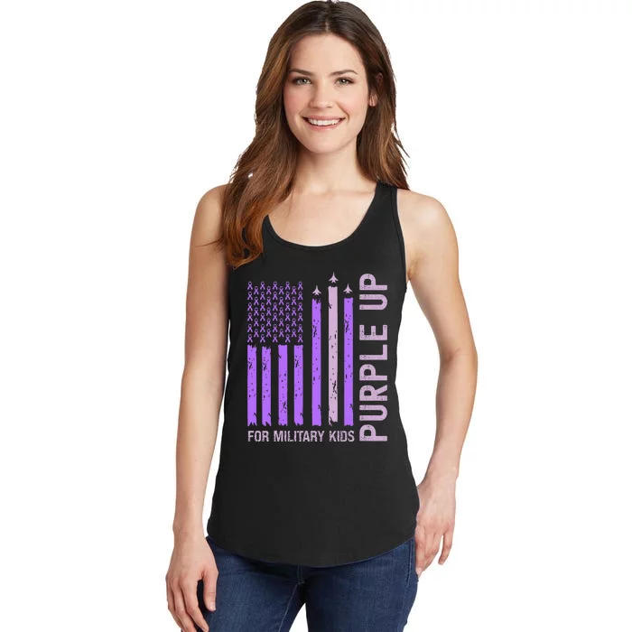 Purple Up For Military Child Month Ladies Essential Tank