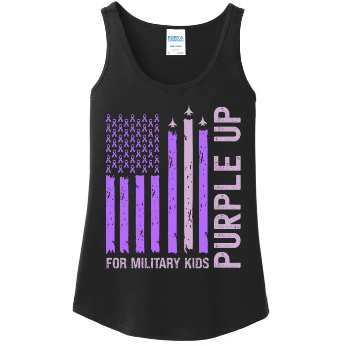 Purple Up For Military Child Month Ladies Essential Tank