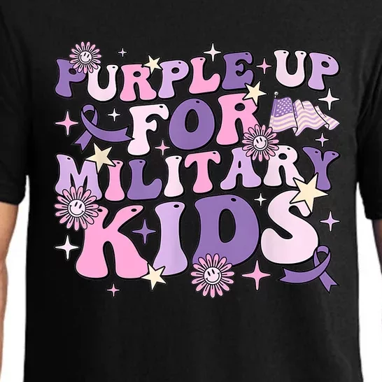 Purple Up For Military Cute Groovy Military Child Month Pajama Set