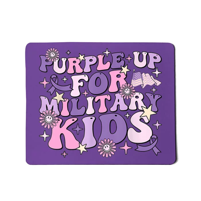 Purple Up For Military Cute Groovy Military Child Month Mousepad