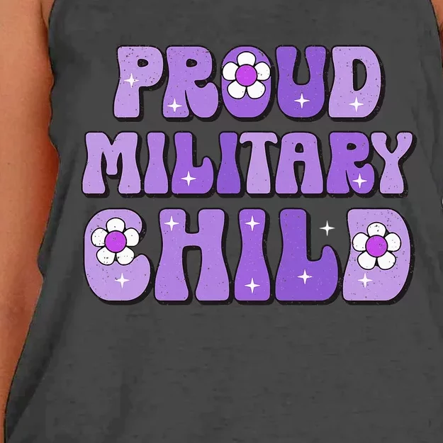 Purple Up For Military Month Of Military Child Women's Knotted Racerback Tank