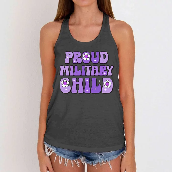 Purple Up For Military Month Of Military Child Women's Knotted Racerback Tank