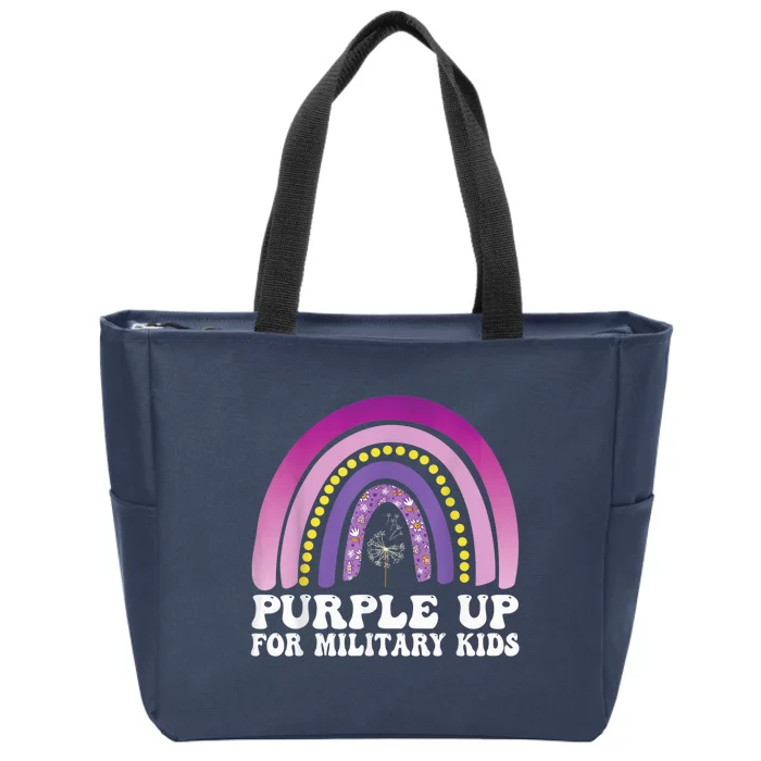 purple up for military Kid month of the military child Zip Tote Bag