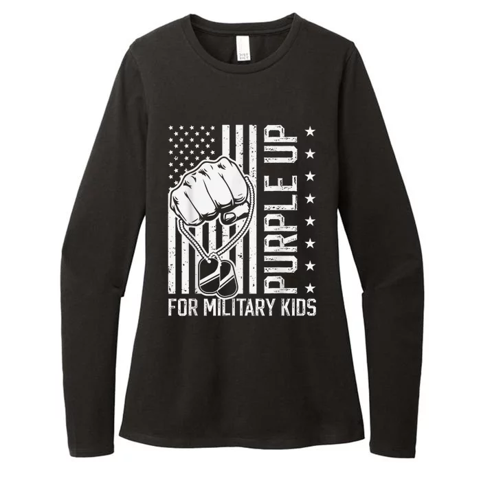 Purple Up For Military Kid Shirt Military Child Month Womens CVC Long Sleeve Shirt