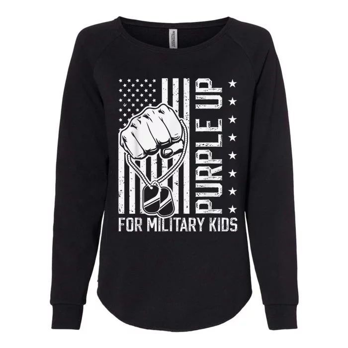 Purple Up For Military Kid Shirt Military Child Month Womens California Wash Sweatshirt