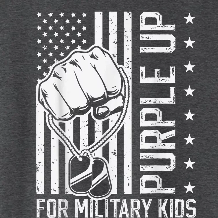 Purple Up For Military Kid Shirt Military Child Month Women's Crop Top Tee