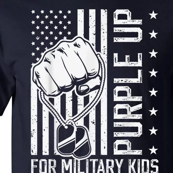 Purple Up For Military Kid Shirt Military Child Month Tall T-Shirt