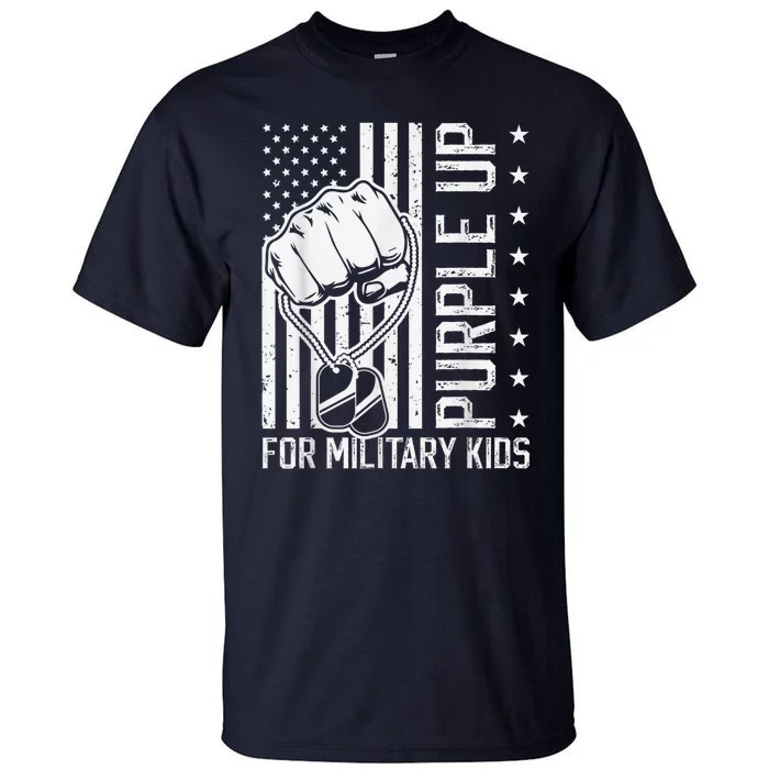 Purple Up For Military Kid Shirt Military Child Month Tall T-Shirt