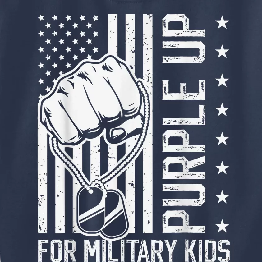 Purple Up For Military Kid Shirt Military Child Month Kids Sweatshirt