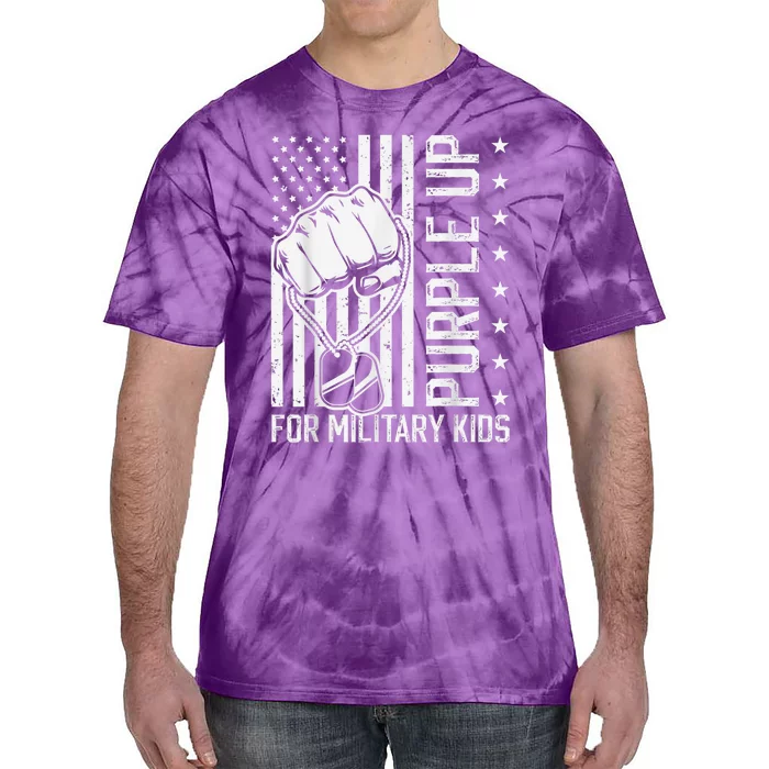 Purple Up For Military Kid Shirt Military Child Month Tie-Dye T-Shirt