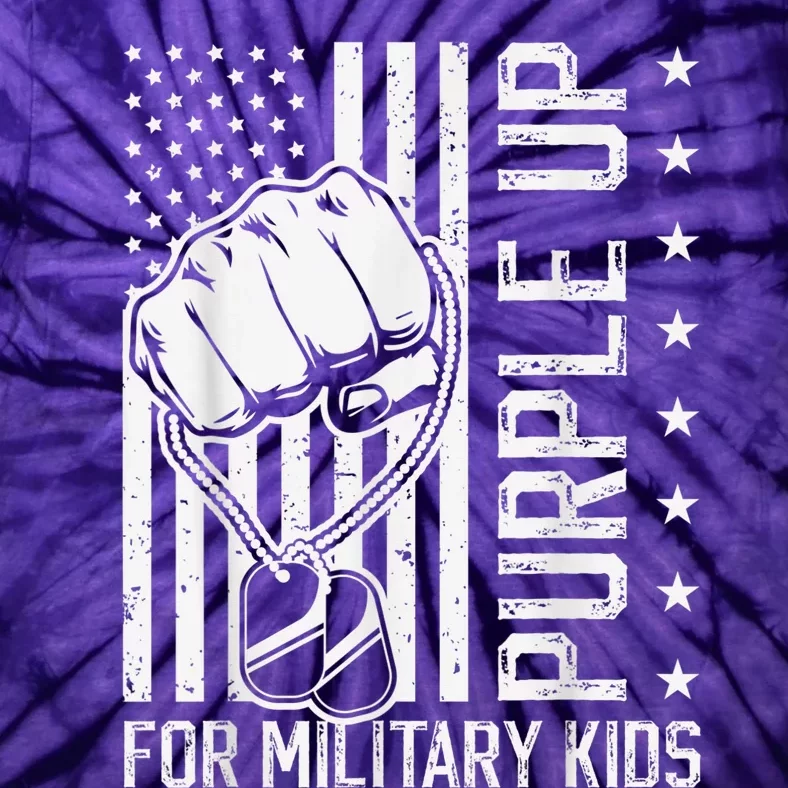 Purple Up For Military Kid Shirt Military Child Month Tie-Dye T-Shirt