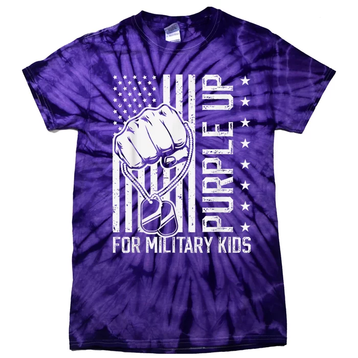 Purple Up For Military Kid Shirt Military Child Month Tie-Dye T-Shirt