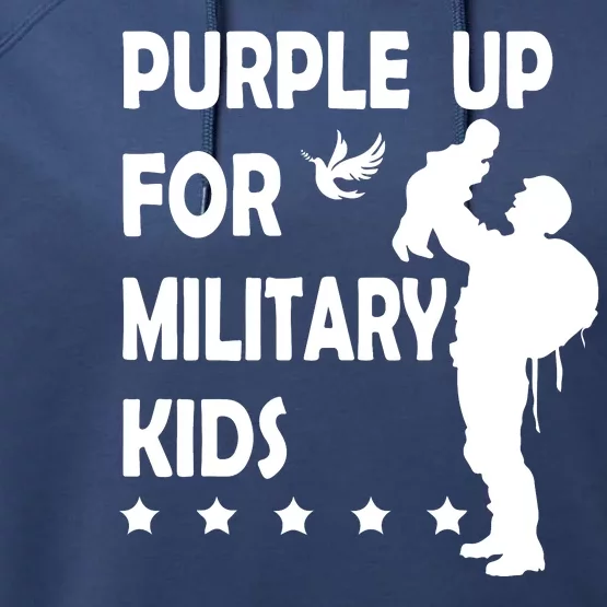 Purple Up For Military Kids Veteran Of US Army Performance Fleece Hoodie