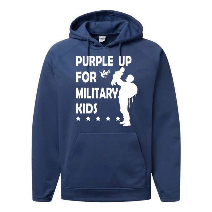 Purple Up For Military Kids Veteran Of US Army Performance Fleece Hoodie