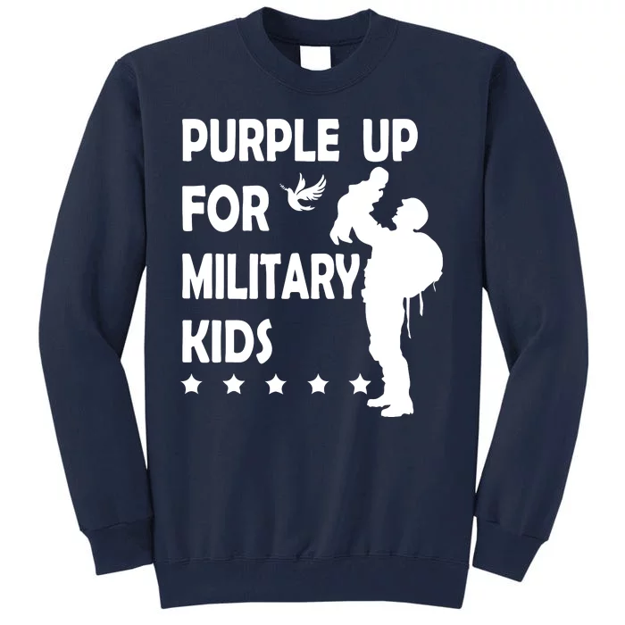 Purple Up For Military Kids Veteran Of US Army Tall Sweatshirt