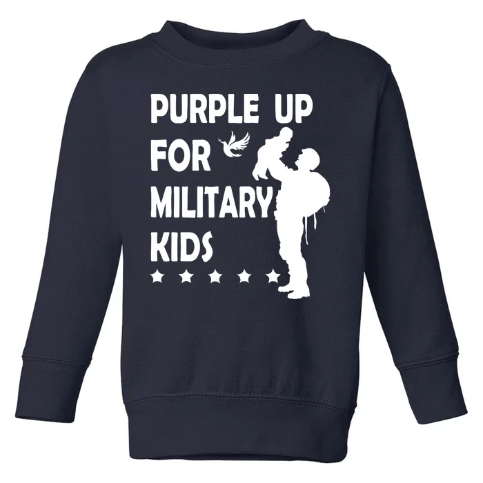 Purple Up For Military Kids Veteran Of US Army Toddler Sweatshirt