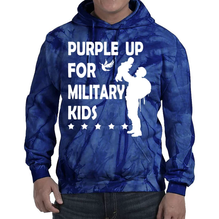 Purple Up For Military Kids Veteran Of US Army Tie Dye Hoodie