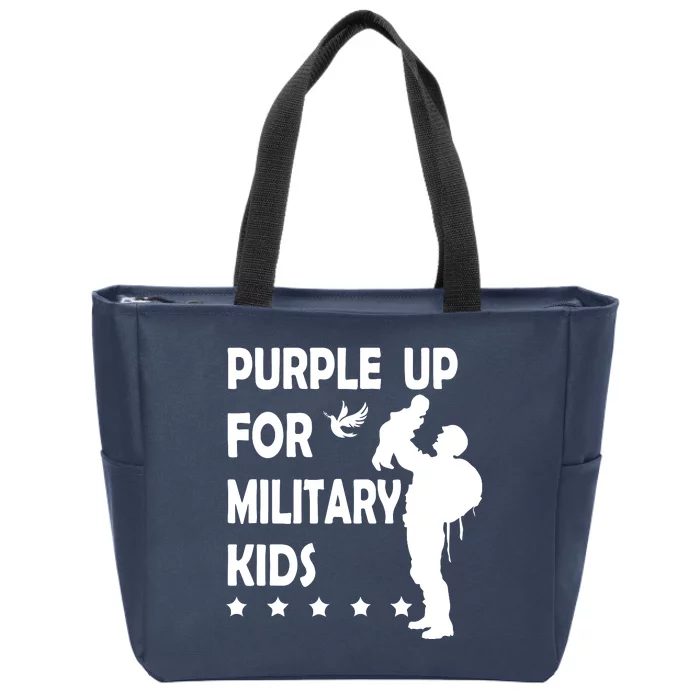 Purple Up For Military Kids Veteran Of US Army Zip Tote Bag