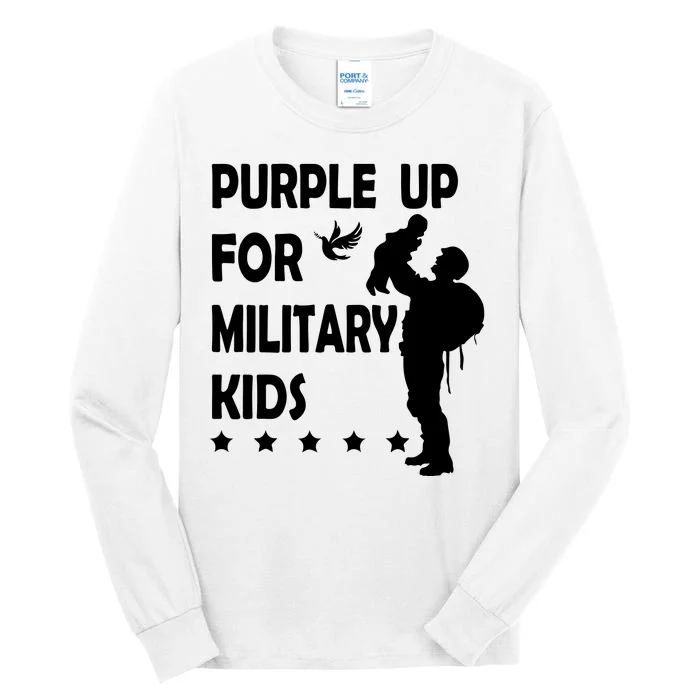 Purple Up For Military Kids Veteran Of US Army Tall Long Sleeve T-Shirt