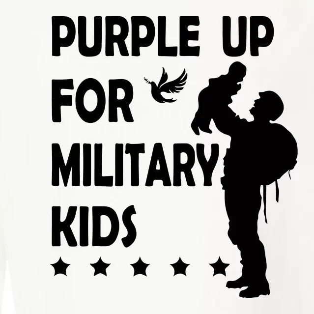 Purple Up For Military Kids Veteran Of US Army Cropped Pullover Crew