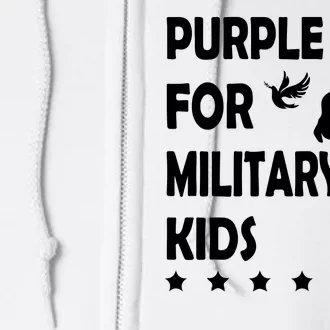 Purple Up For Military Kids Veteran Of US Army Full Zip Hoodie