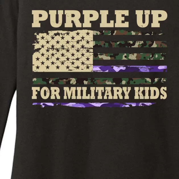 Purple Up For Military Kids Usa Flag Womens CVC Long Sleeve Shirt