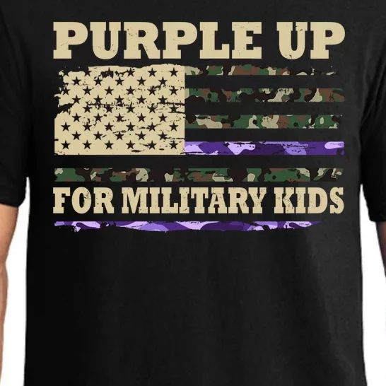 Purple Up For Military Kids Usa Flag Pajama Set