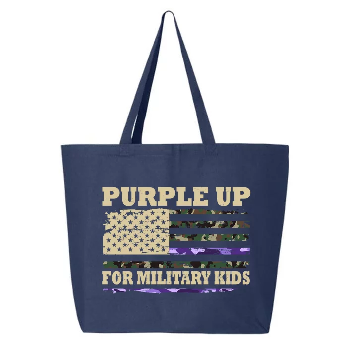 Purple Up For Military Kids Usa Flag 25L Jumbo Tote