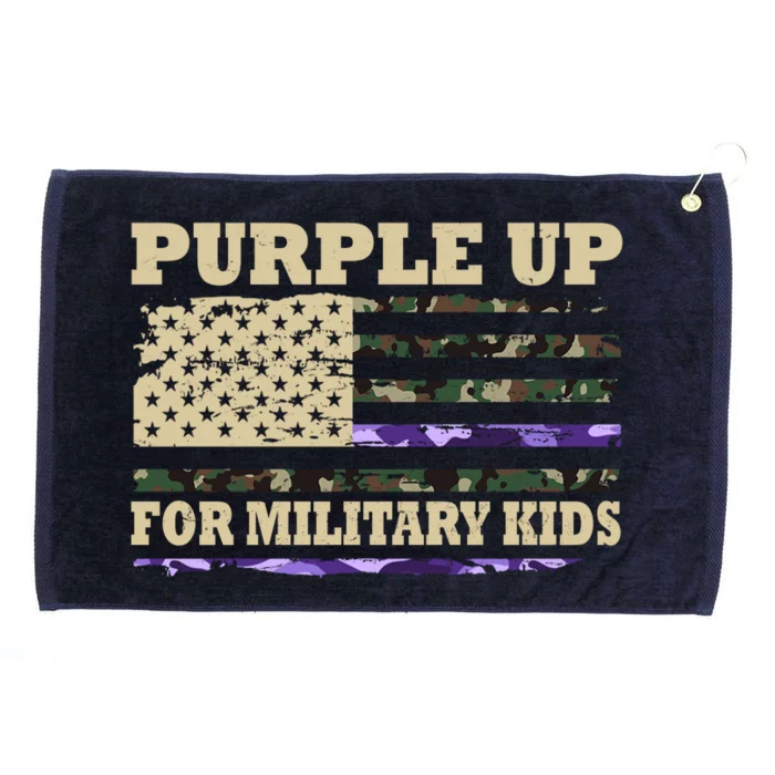 Purple Up For Military Kids Usa Flag Grommeted Golf Towel