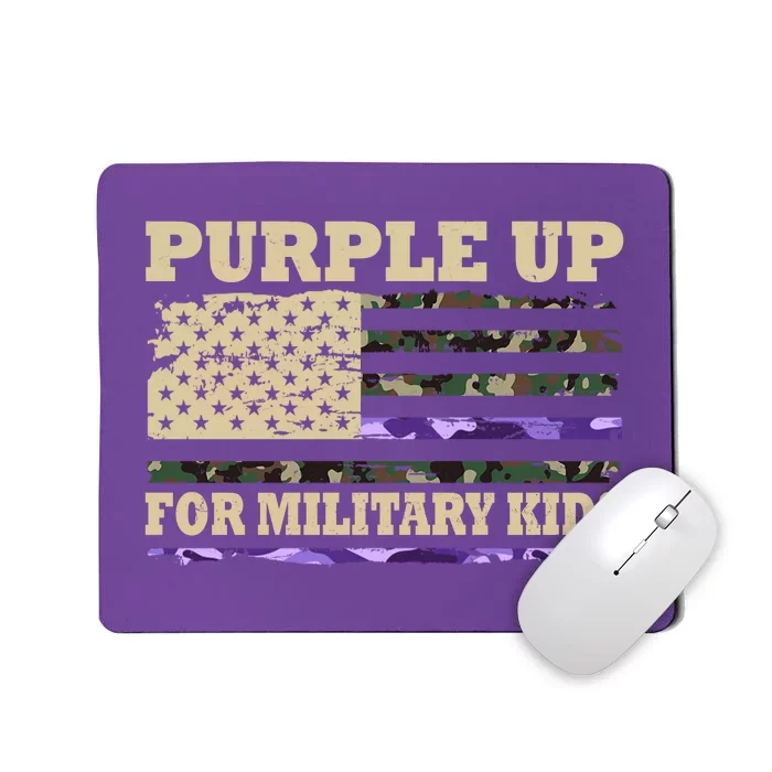 Purple Up For Military Kids Usa Flag Mousepad