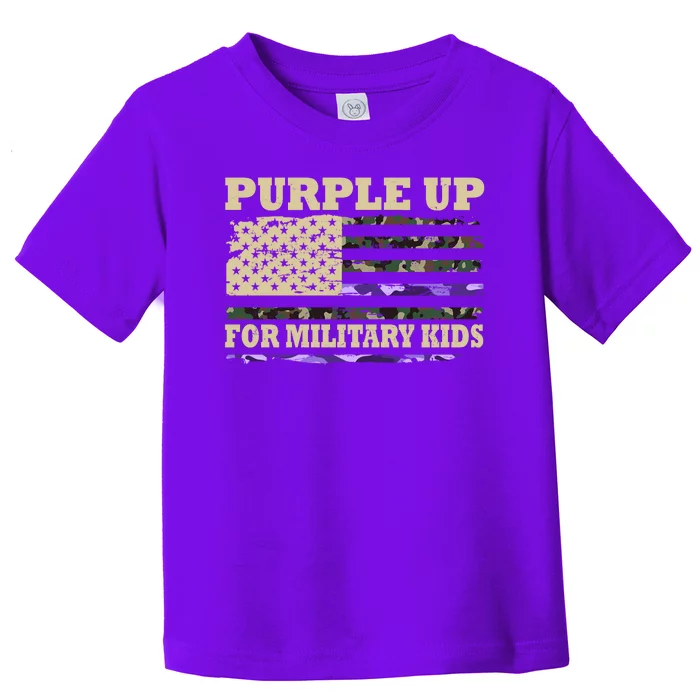 Purple Up For Military Kids Usa Flag Toddler T-Shirt