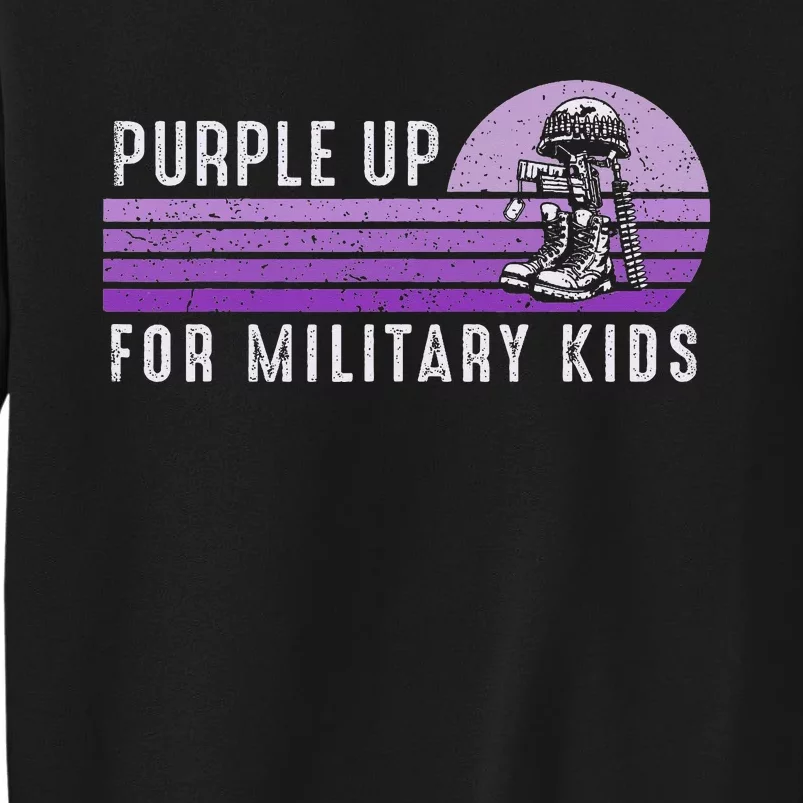 Purple Up For Military Child Month Boots Sunset Sweatshirt