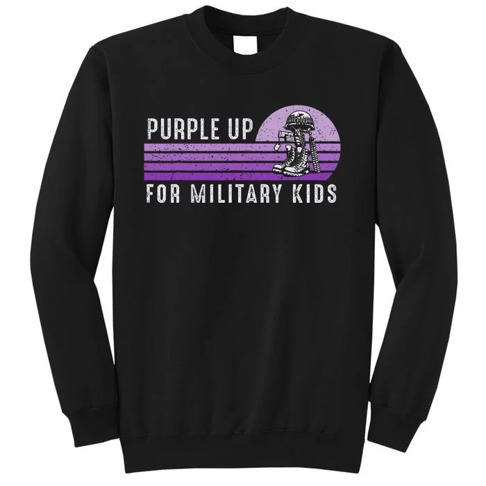 Purple Up For Military Child Month Boots Sunset Sweatshirt