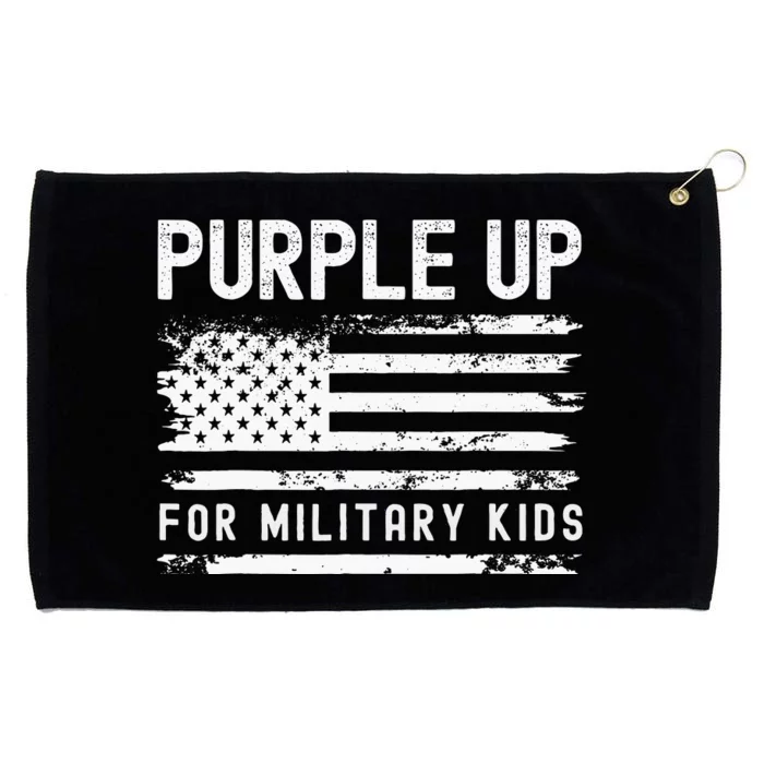 Purple Up For Military Military Child Month Usa Flag Grommeted Golf Towel