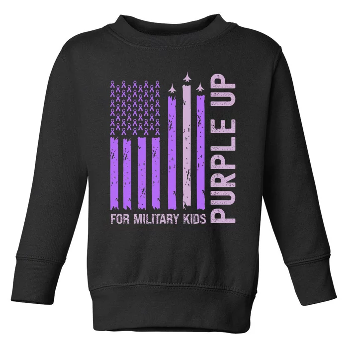 Purple Up For Military K.Ids Military Child Month Gift Toddler Sweatshirt