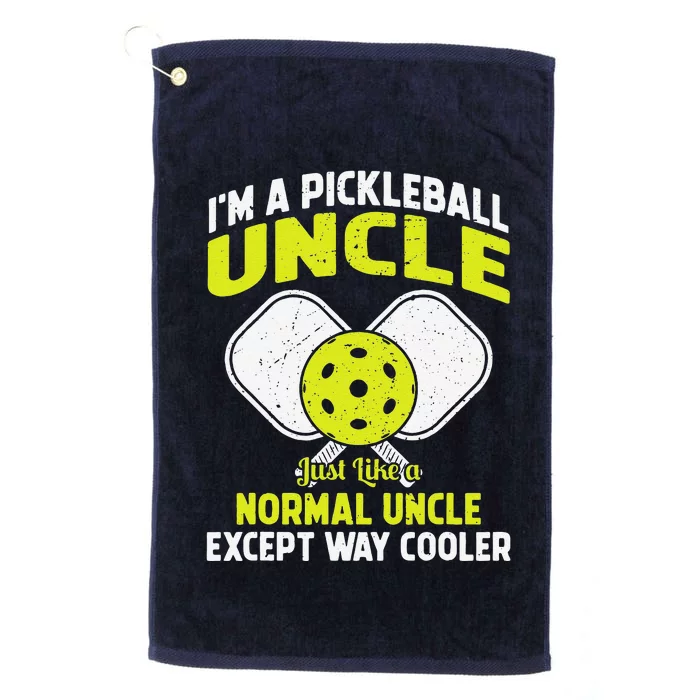 Pickleball Uncle Funny Pickleball Player Gift For Him Platinum Collection Golf Towel