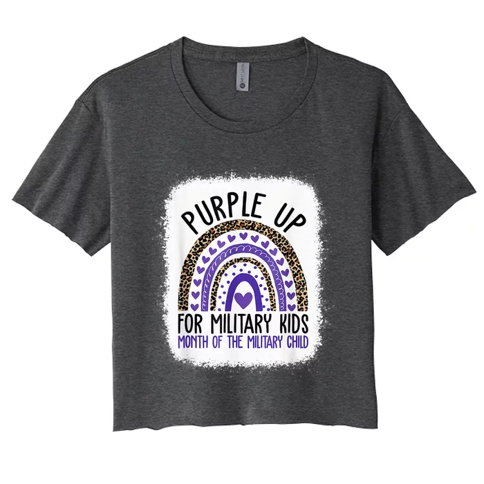 Purple Up For Military Kid Cool Month Of The Military Child Women's Crop Top Tee