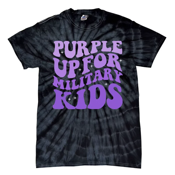 Purple Up For Military K.Ids Month Of Military Child Gift Funny Tie-Dye T-Shirt