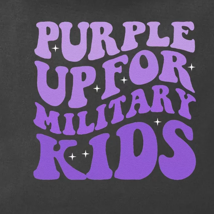 Purple Up For Military K.Ids Month Of Military Child Gift Funny Zip Tote Bag