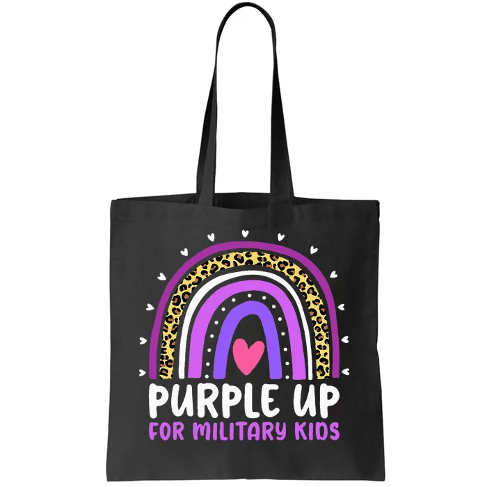 Purple Up For Military Month Military Child Rainbow Tote Bag