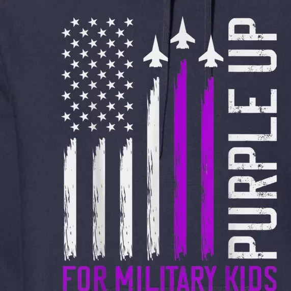 Purple Up For Military Kid Shirt Military Child Month Premium Hoodie