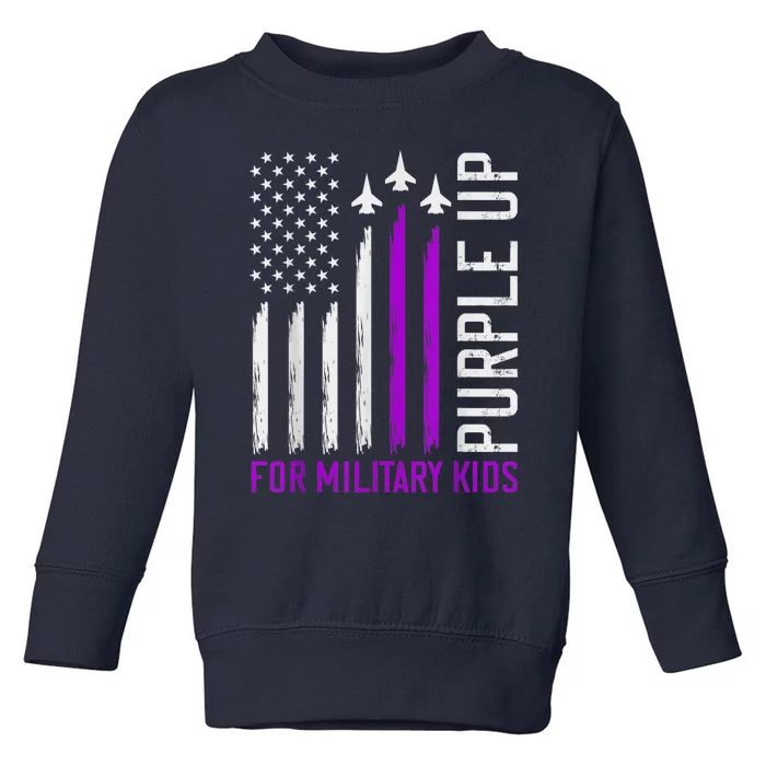 Purple Up For Military Kid Shirt Military Child Month Toddler Sweatshirt