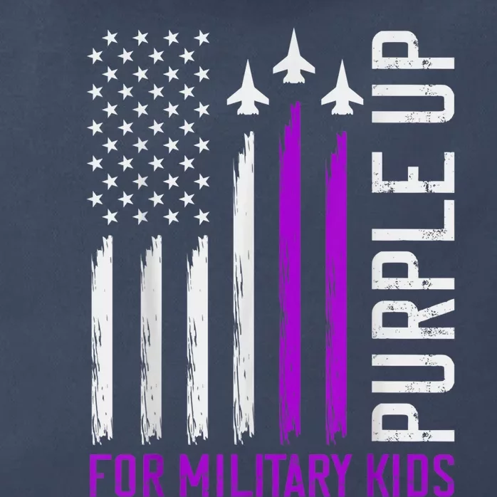 Purple Up For Military Kid Shirt Military Child Month Zip Tote Bag