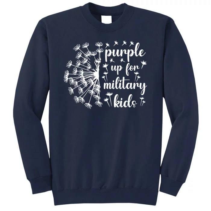 Purple Up For Military Child Dandelion Military Child Month Tall Sweatshirt