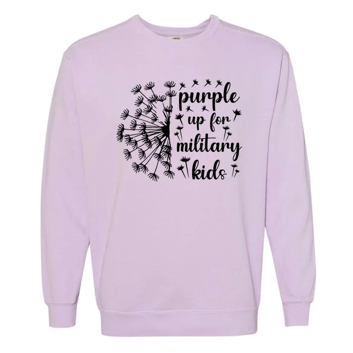 Purple Up For Military Child Dandelion Military Child Month Garment-Dyed Sweatshirt