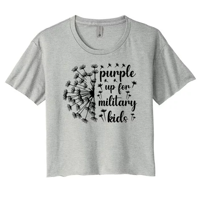 Purple Up For Military Child Dandelion Military Child Month Women's Crop Top Tee